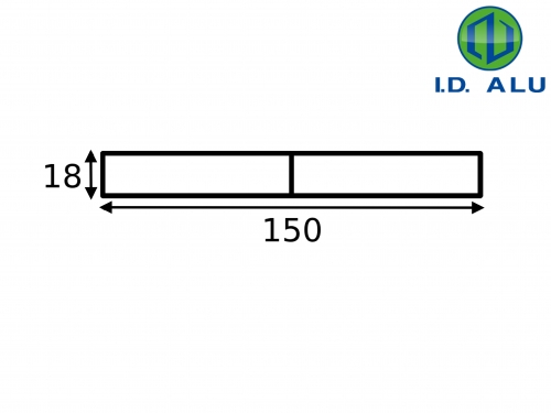 Règle 150x18x1,3 : Tube rectangle 150x18 plan Tube rectangle 150x18 plan